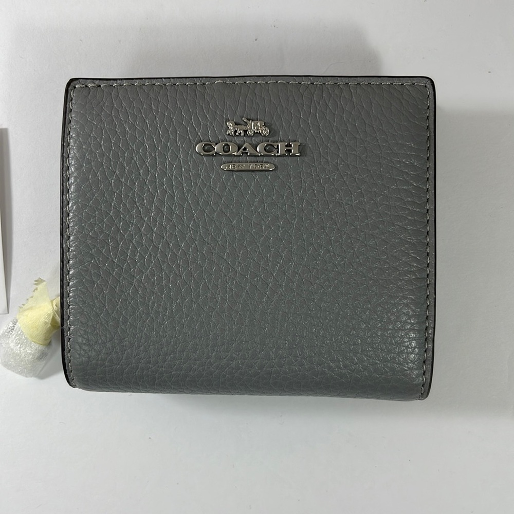 Coach Pebbled Leather Snap Wallet NWT